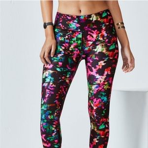 Fabletic Athleisure Capris Baddie Black Multicolor Gym Running Dance Size XXL